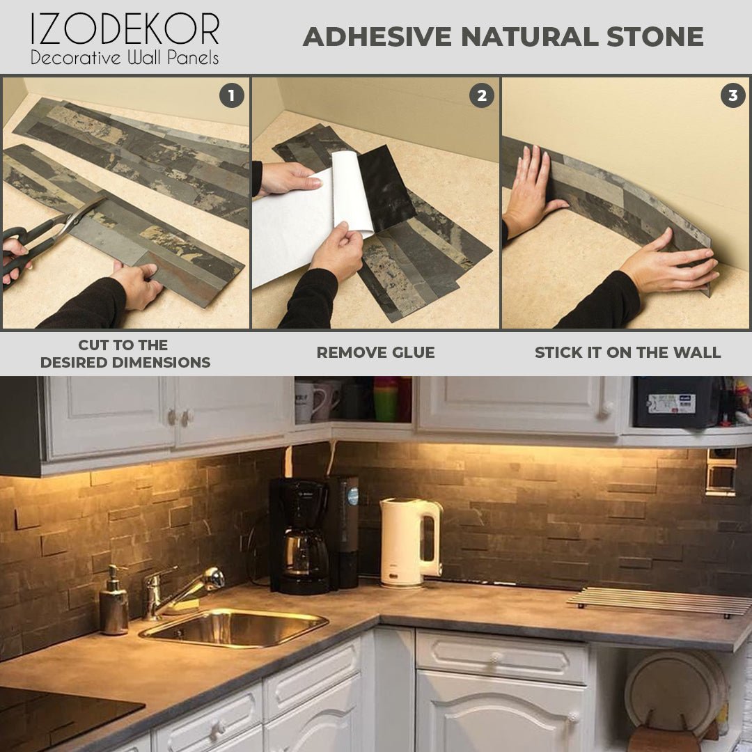 Roma Stone Adhesive Natural Stone Wall Panels - izodekor3D Wall PanelRoma Stone Adhesive Natural Stone Wall Panels